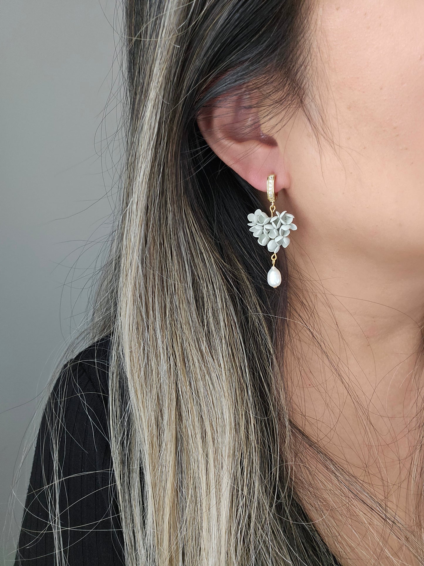 Sage Floral Heart Dangle