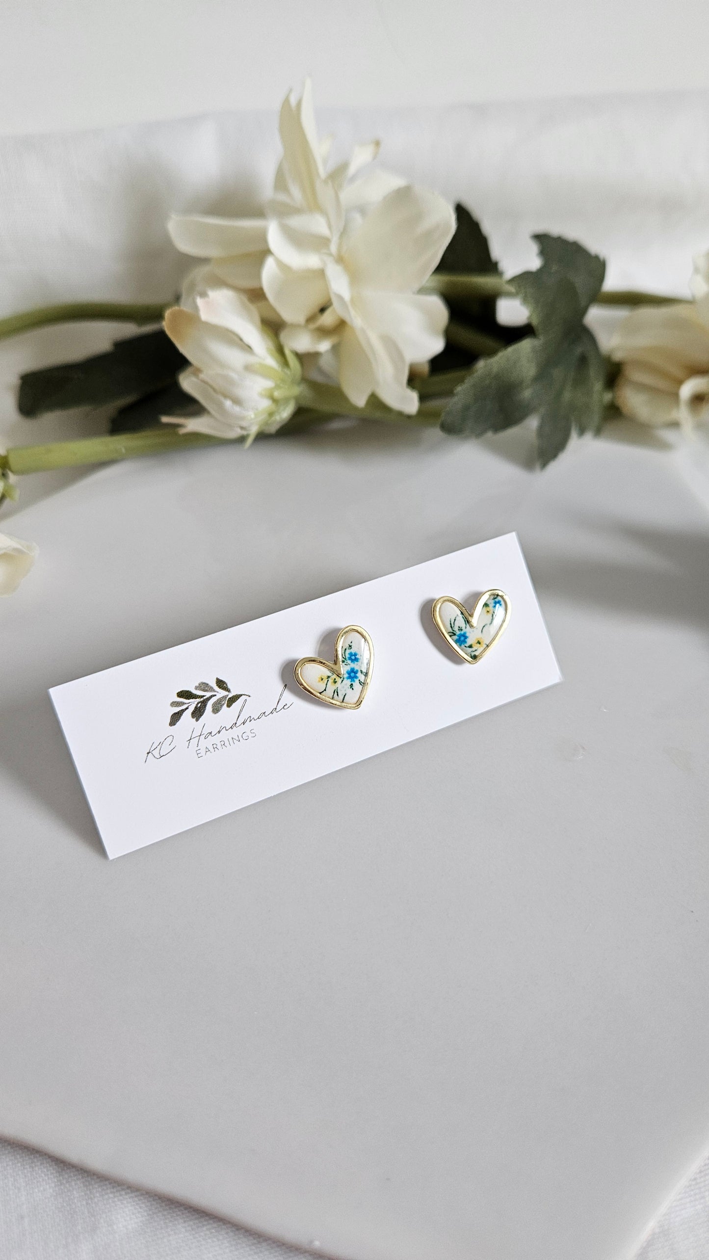 Blue Lis Loos Heart Stud