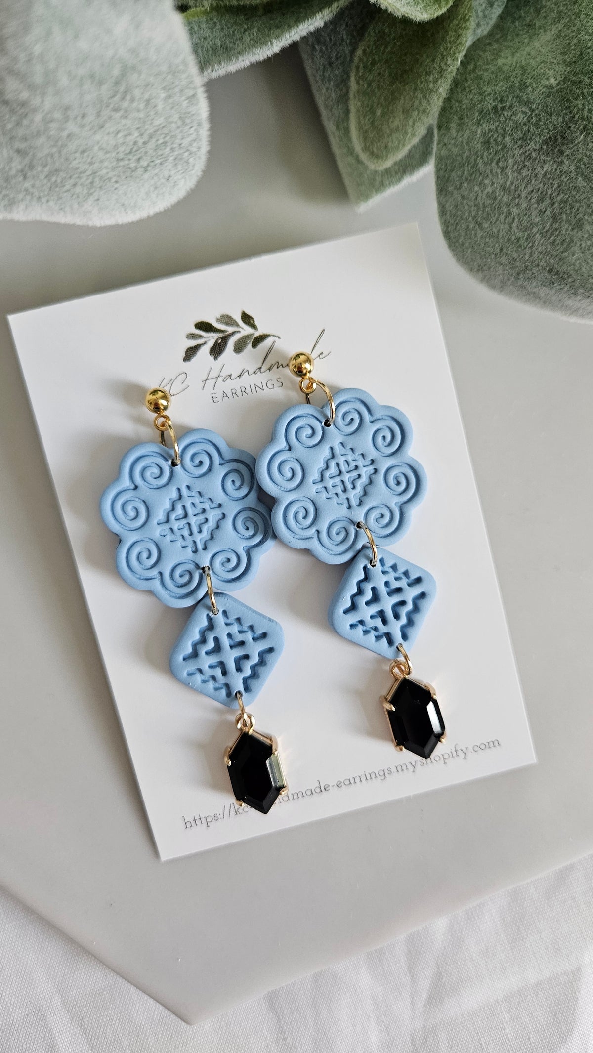 Hmong Elephant Blue Dangle