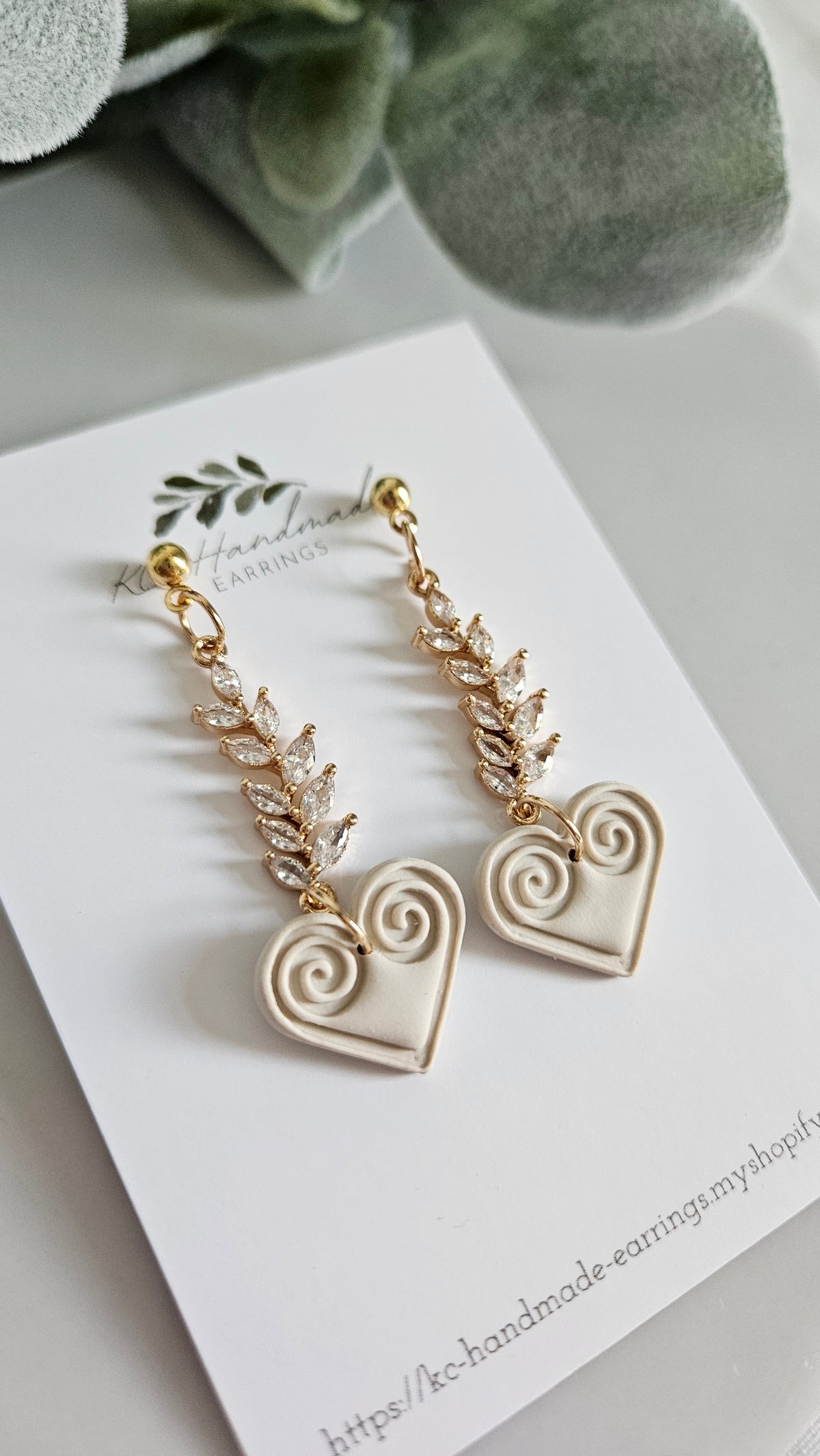 Hmong Heart Neutral Dangle with cz charm