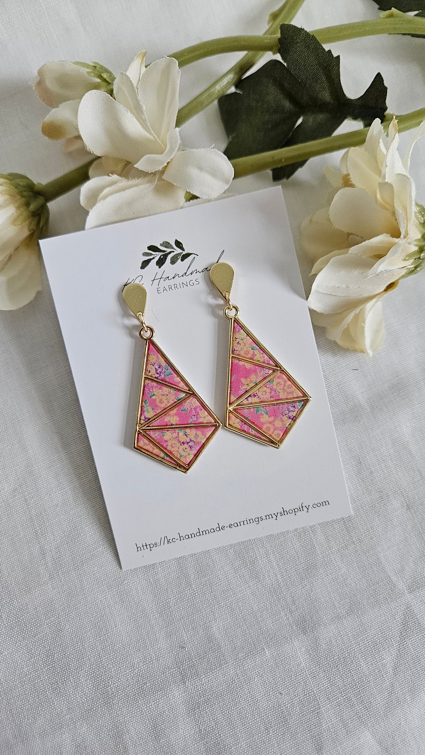 Pink Vintage Lis Loos Diamond Dangle
