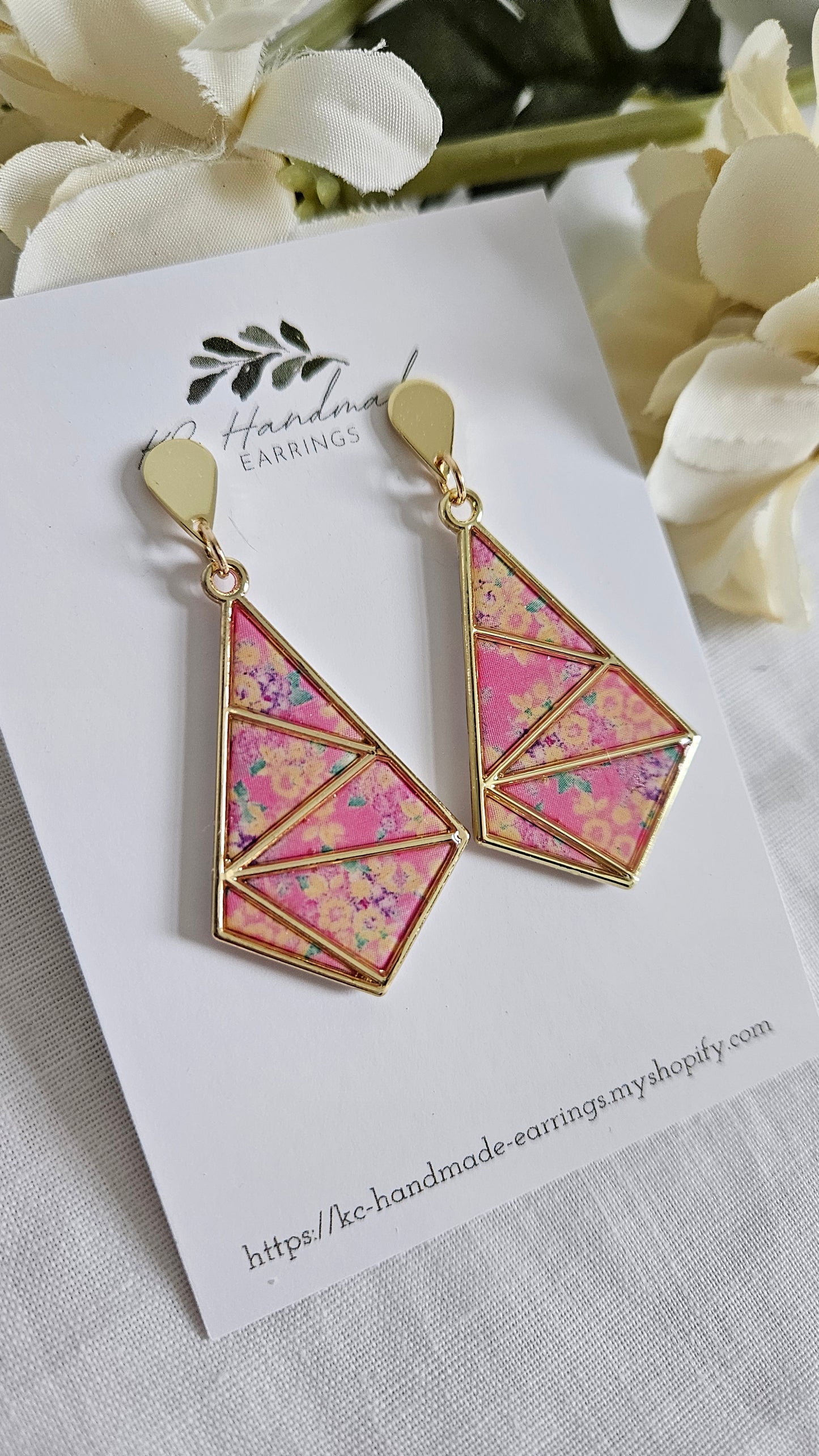 Pink Vintage Lis Loos Diamond Dangle