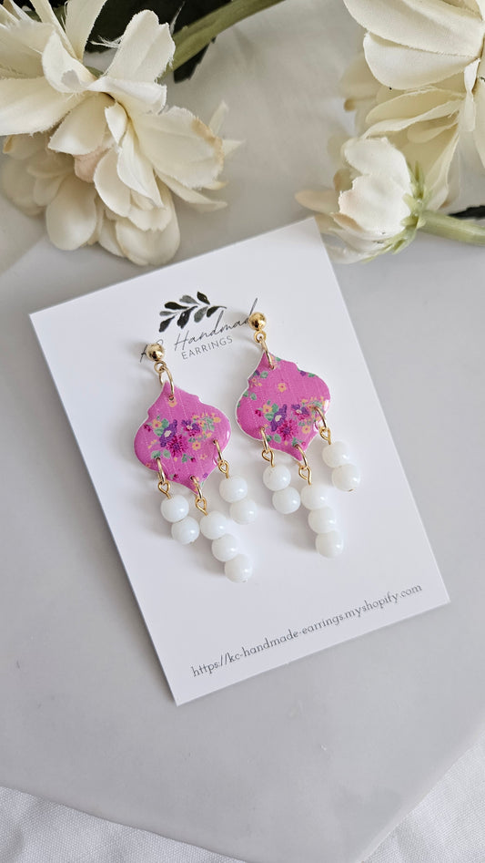 Pink Mev Teb with White beads