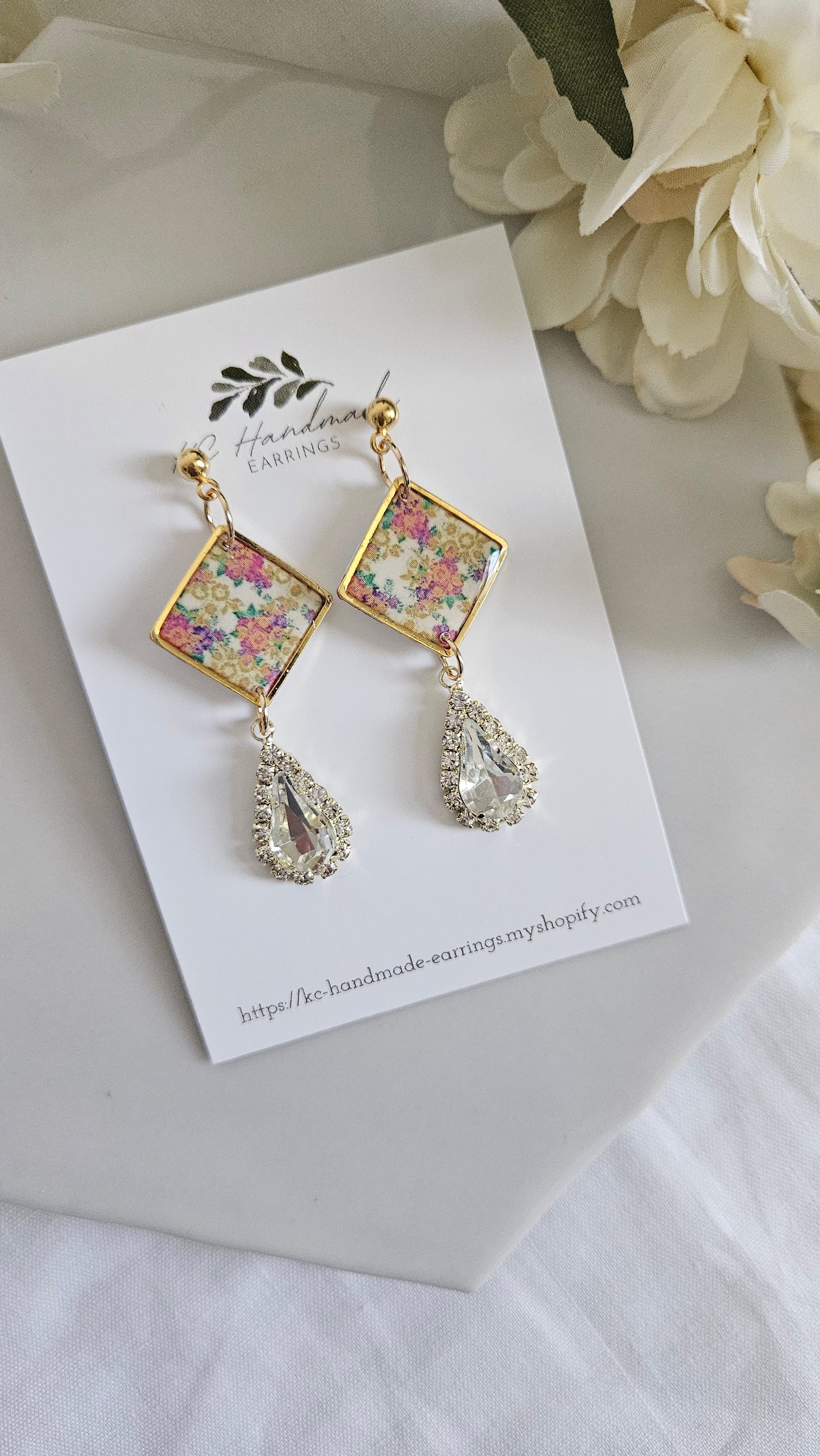 Vintage Lis Loos Dangle with CZ Teardrop