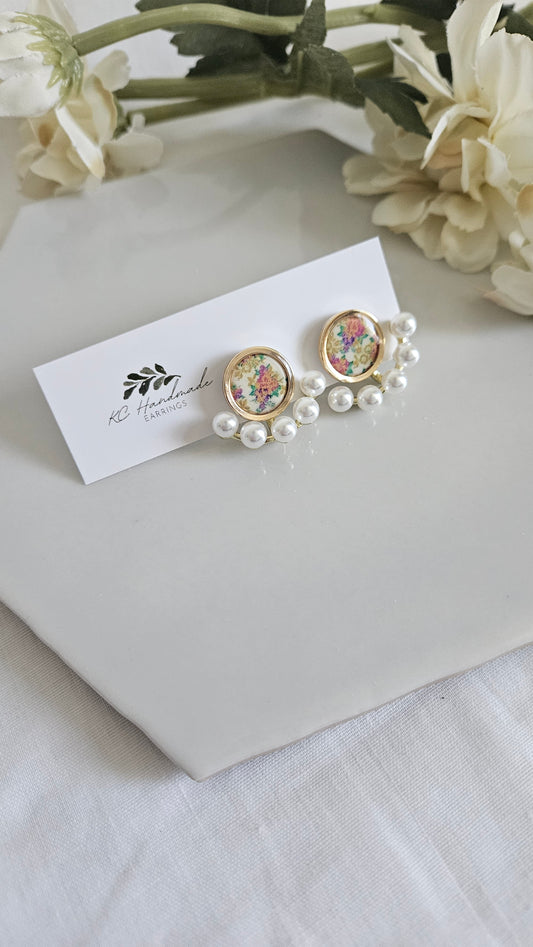 Vintage Lis Loos Round Stud with Pearl Jacket