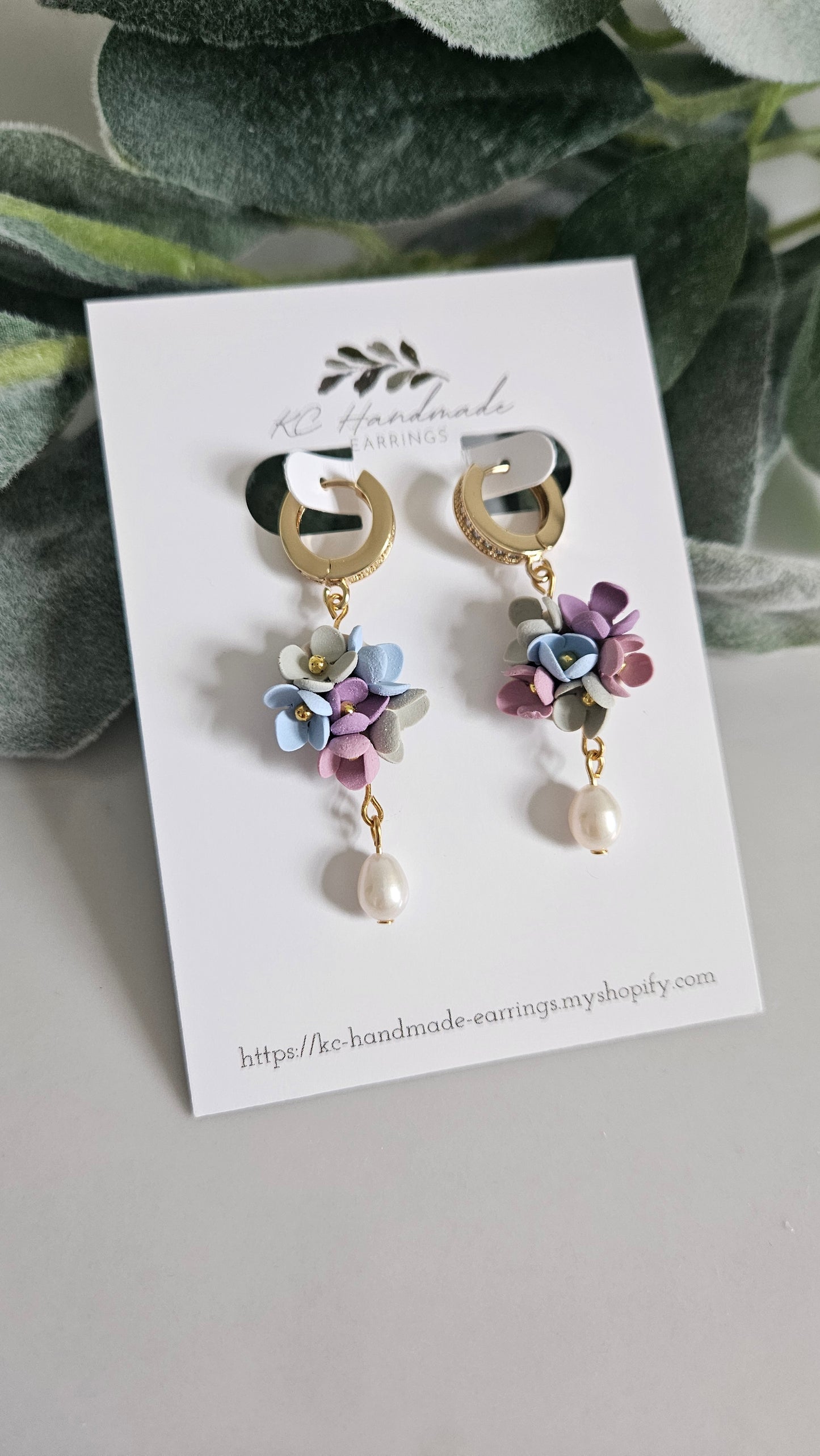 Mix Floral Dangle with Freshwater Pearl