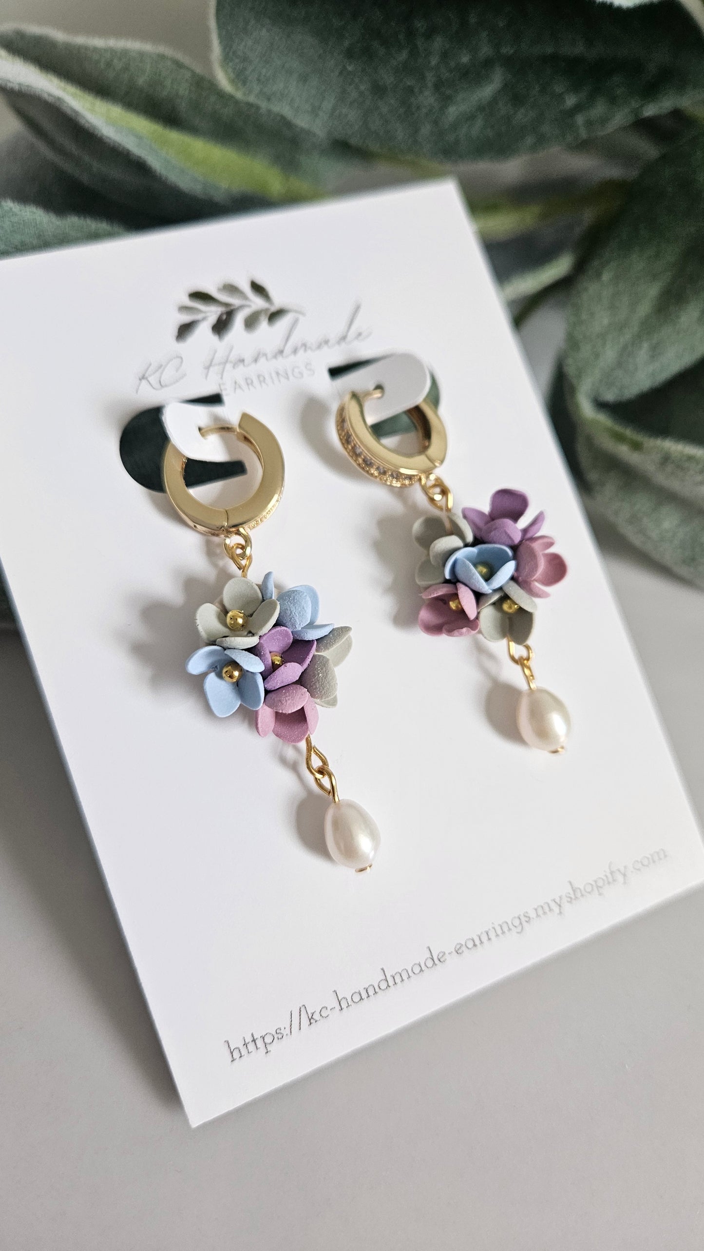 Mix Floral Dangle with Freshwater Pearl