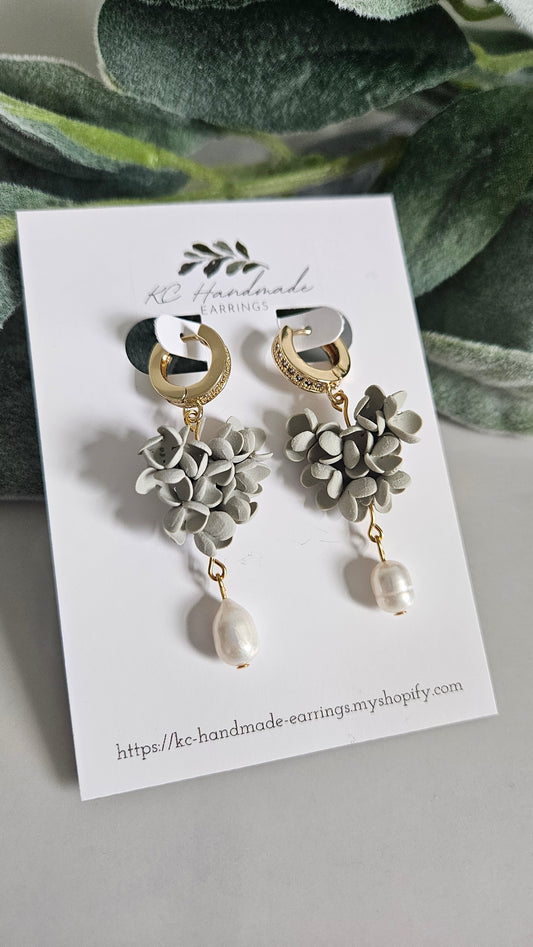 Sage Floral Heart Dangle