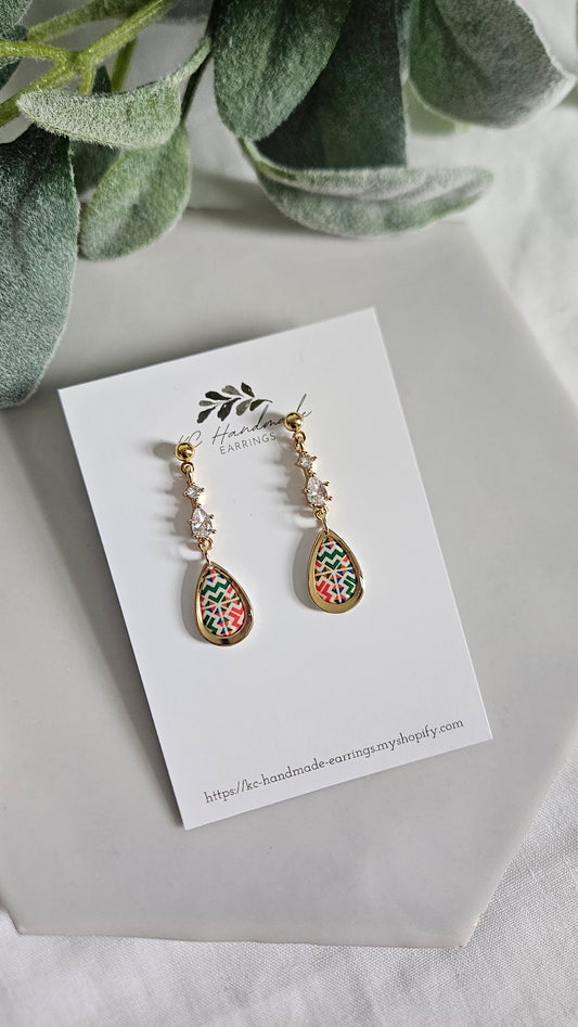 Cross Stitch Mini Teardrop Dangle