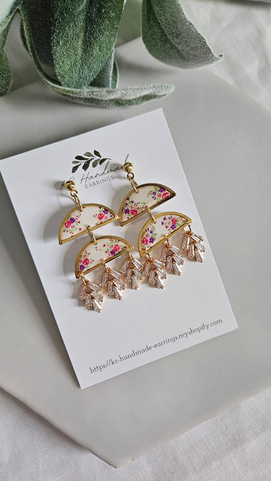 Flower Lis Loos Statement with CZ Charms