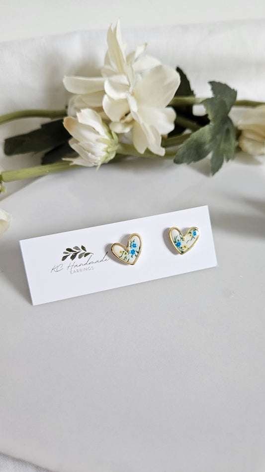 Blue Lis Loos Heart Stud