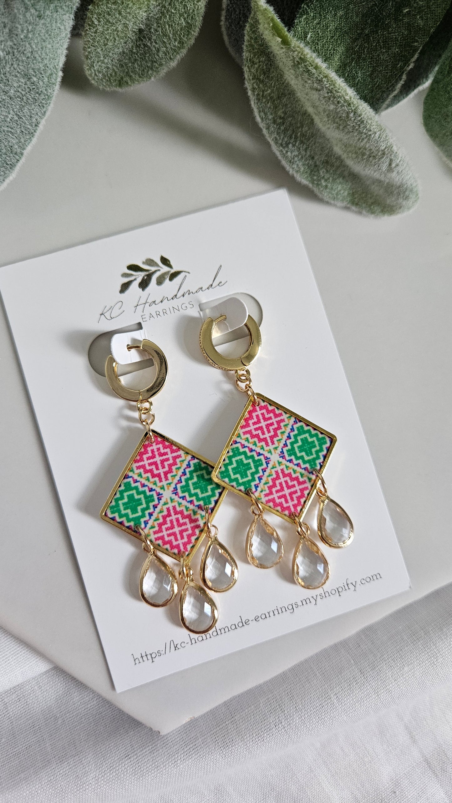 PNM Pink Green Dangle