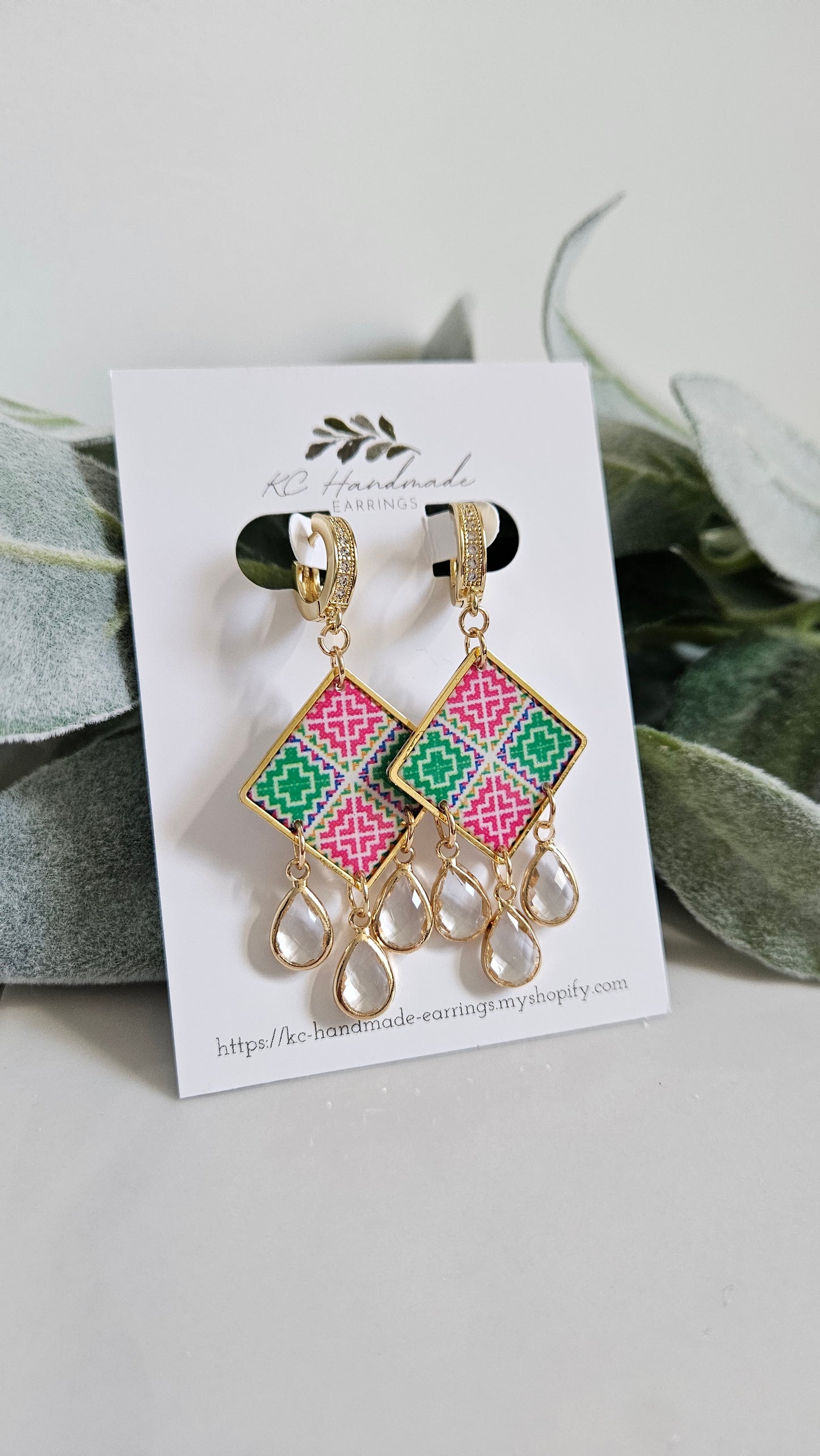 PNM Pink Green Dangle
