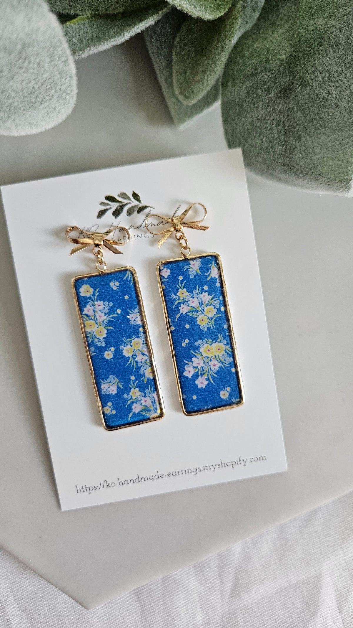 Blue Unicorn Bow Stud Dangle