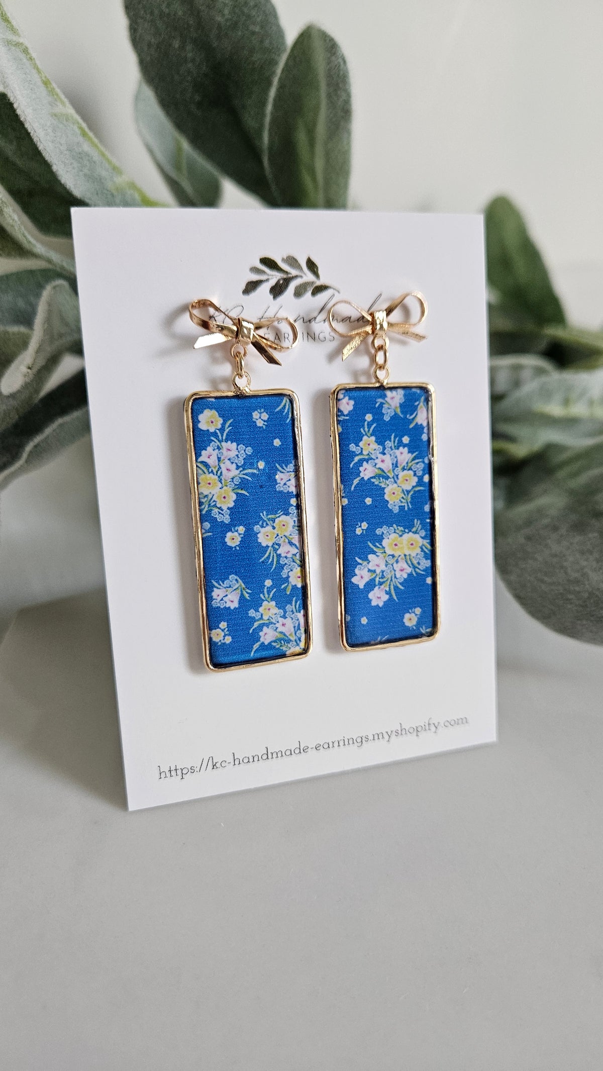 Blue Unicorn Bow Stud Dangle