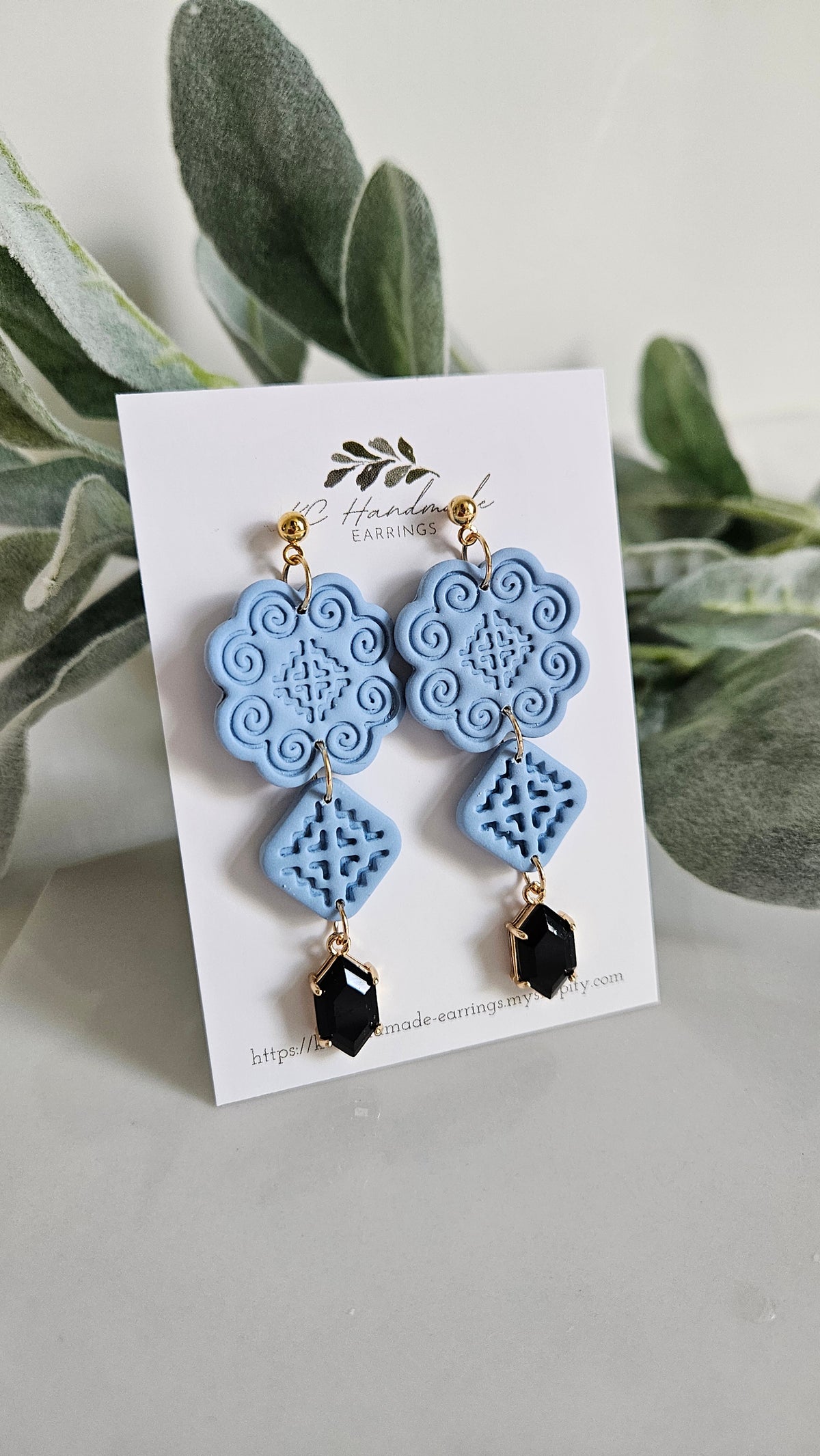 Hmong Elephant Blue Dangle