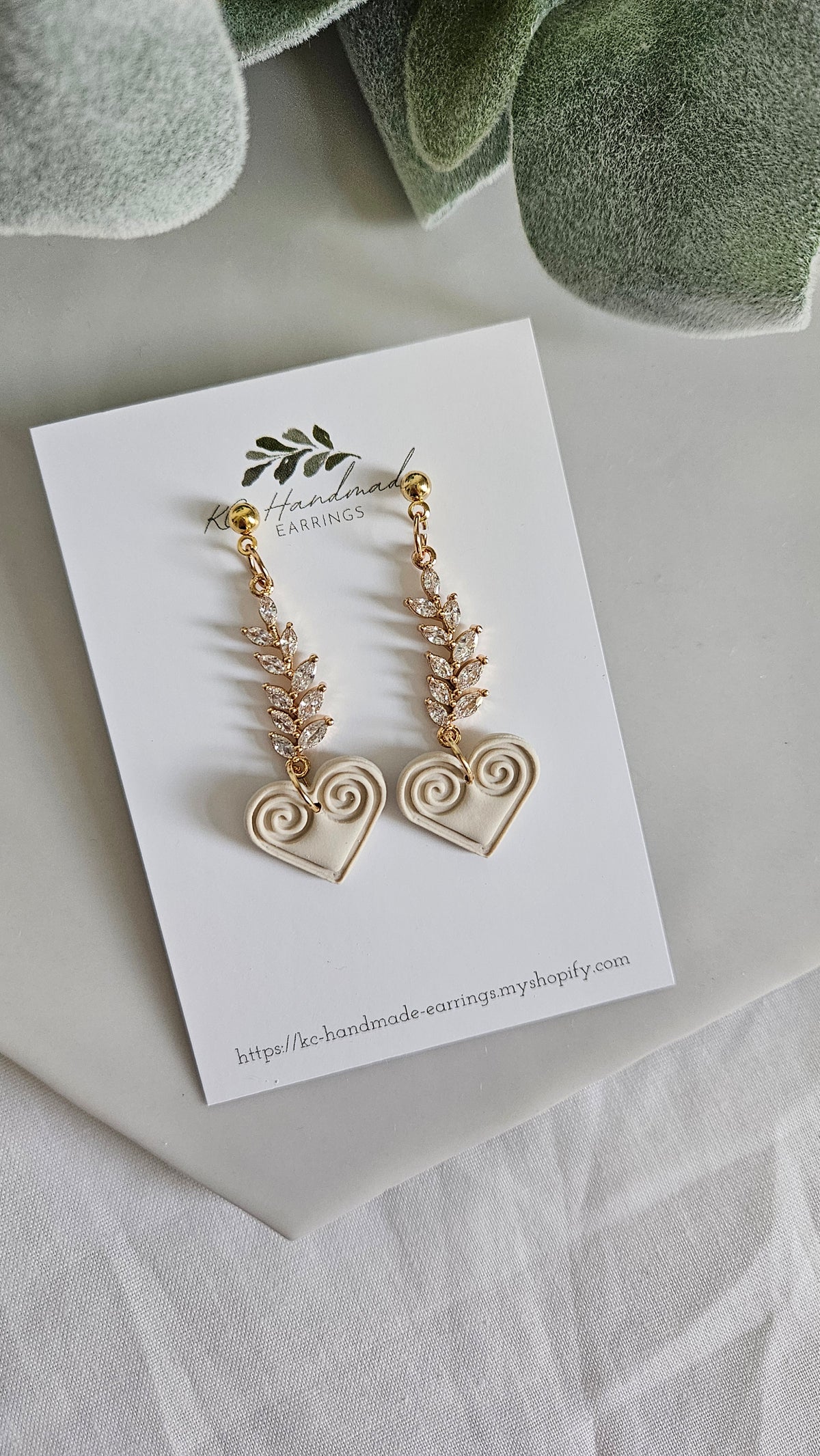 Hmong Heart Neutral Dangle with cz charm