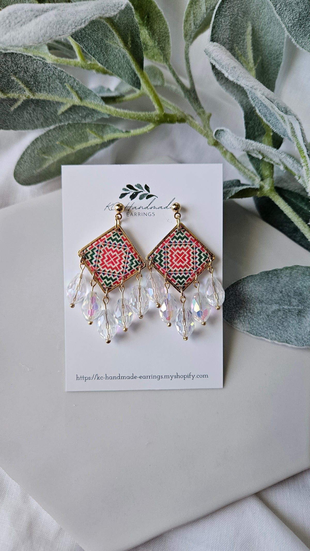 Cross Stitch Statement with Glass Beads